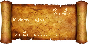 Kudron Lajos névjegykártya