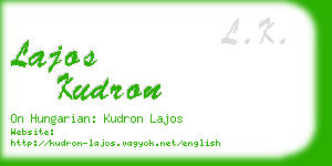 lajos kudron business card